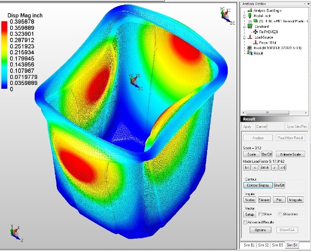 塑性垃圾桶不穩定負載分析