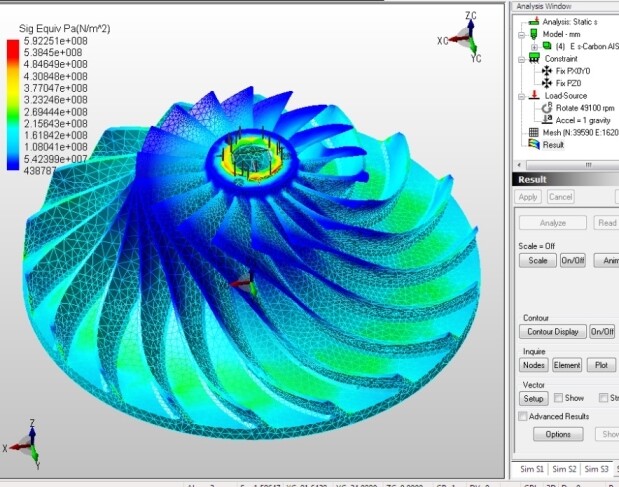 高速旋轉下的葉輪變形
